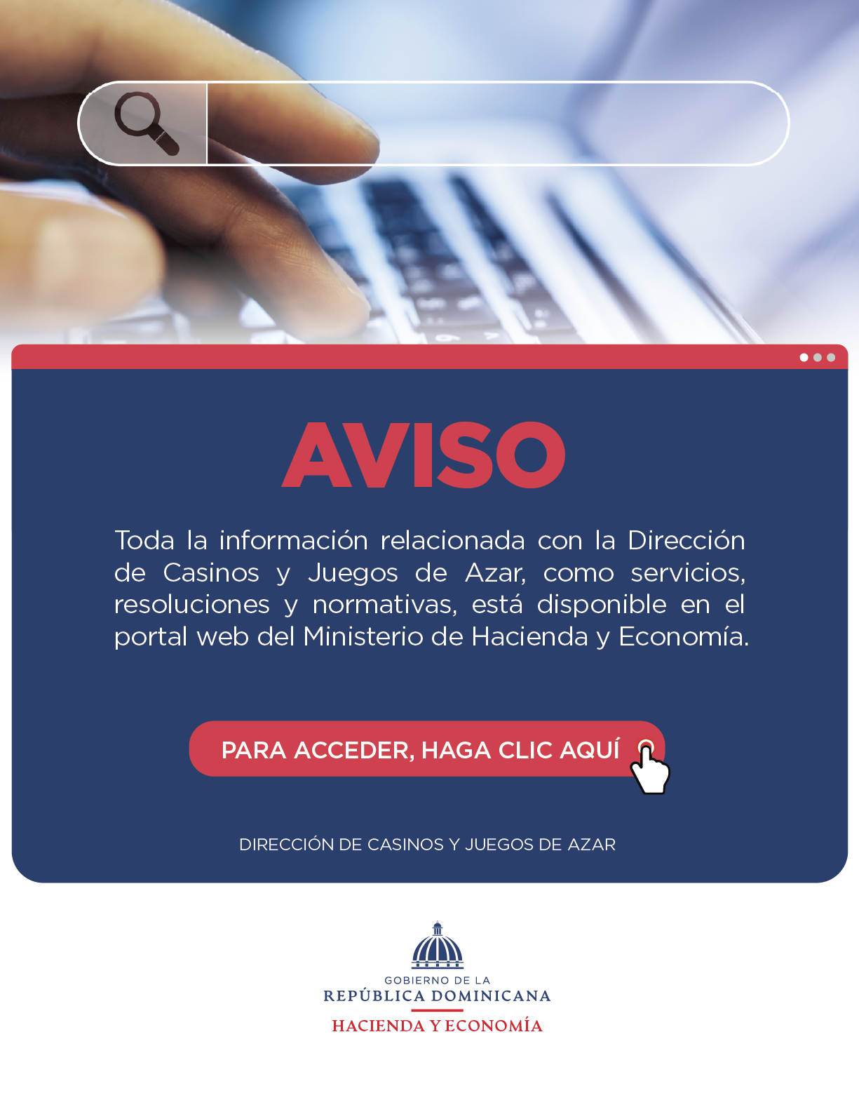 Aviso Ministerio de Hacienda